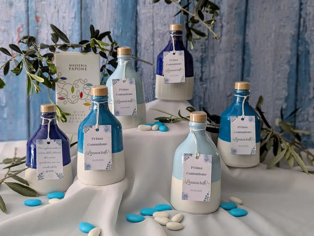 bomboniera comunione bimbo olio evo